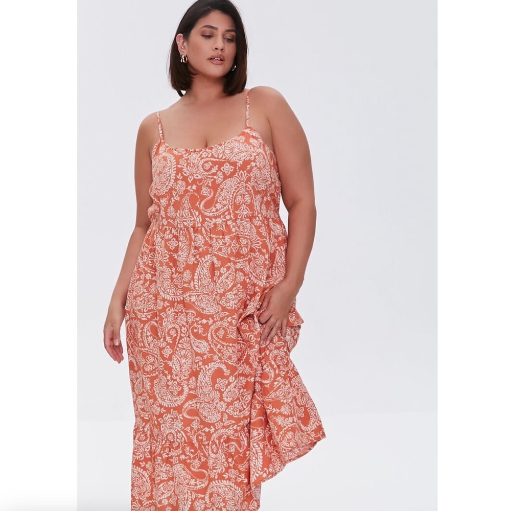 Forever 21 Orange Midi Dress Vibrant and Chic
